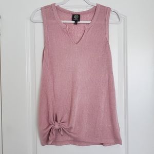 Bobeau Pink Knitted Blouse with Knot